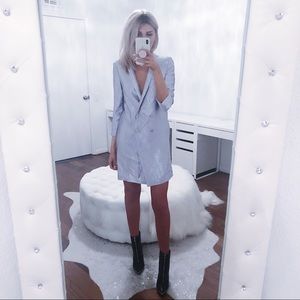 topshop silver blazer